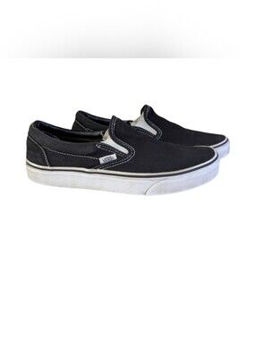 Vans Classic Black Slip On Skate Shoes US Women’s 9 Men’s 7.5 Emo Indie Sleaze